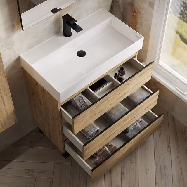 Banyetti Vatilla 800mm Floorstanding Vanity with Veneto 1 TH Basin in Ostippo Light Oak – 1