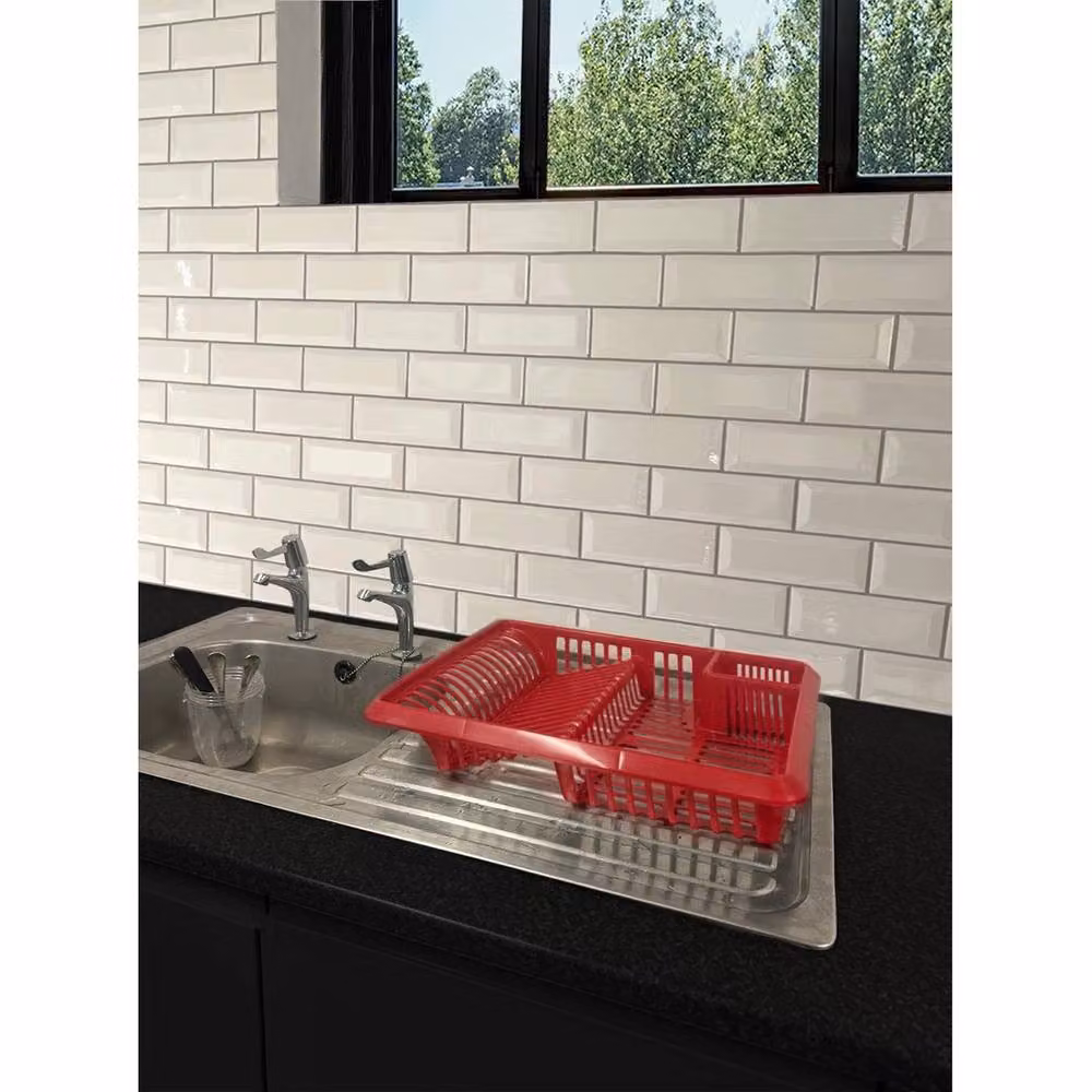 SPETLEK Red Plastic Rectangular Large Kitchen Sink Dish Drainer – 2