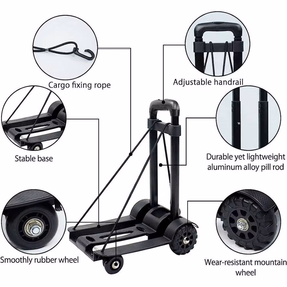 PAWNORA Portable Folding Steel Hand Truck Trolley in Black – 2