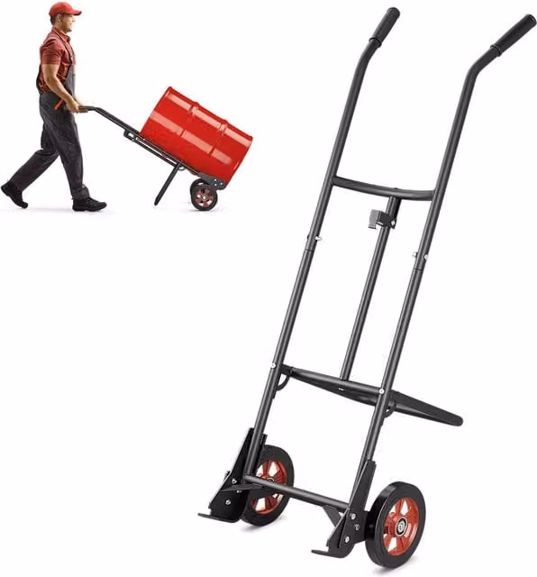 Costway Metal Drum Hand Truck in Black