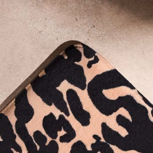 OHS Leopard Print Non-Slip Bath Mat, Black and Beige, W: 45 cm, D: 75 cm – 4