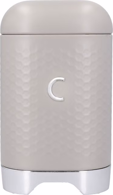 Lovello Coffee Canister with Textured Finish and Retro Curves in Yellow