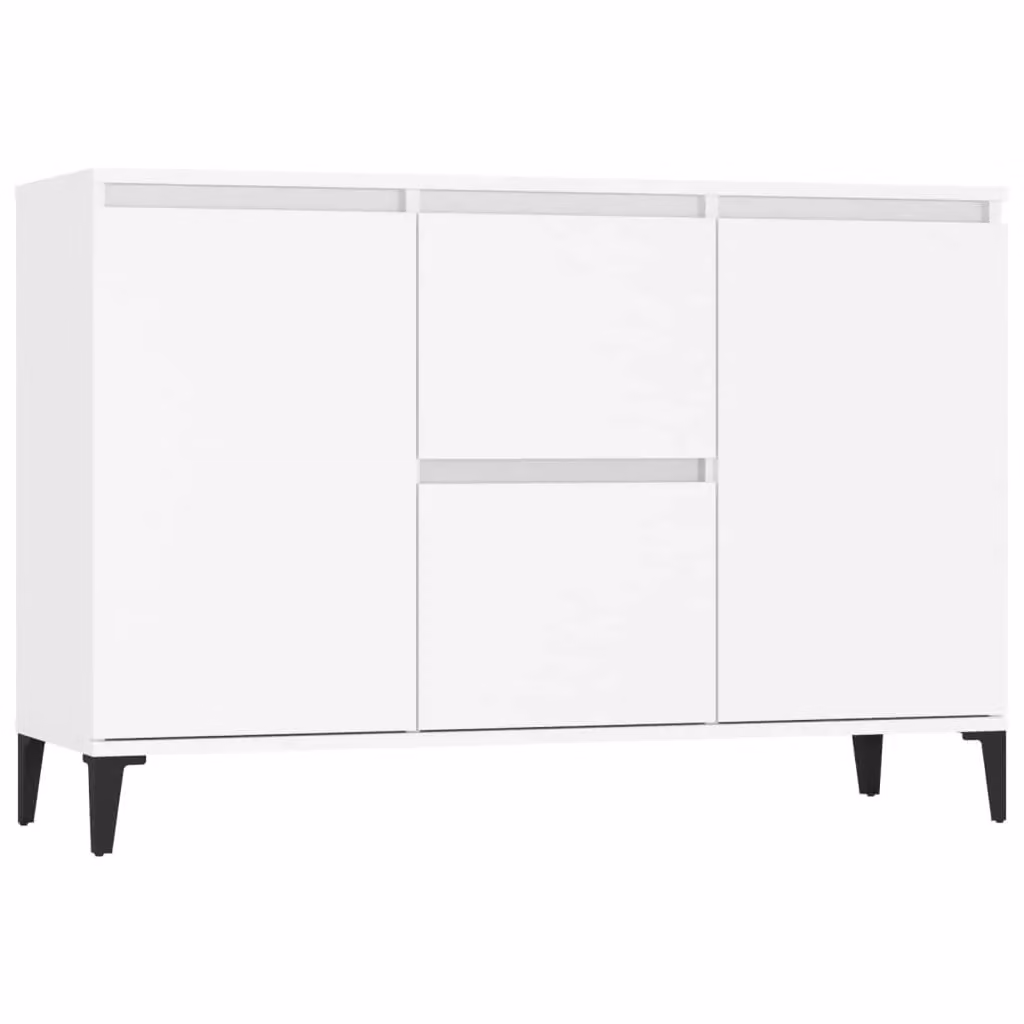 Berkfield Home White Industrial Sideboard in Matt MDF and Metal, W/D/H: 104 x 35 x 70 cm – 2