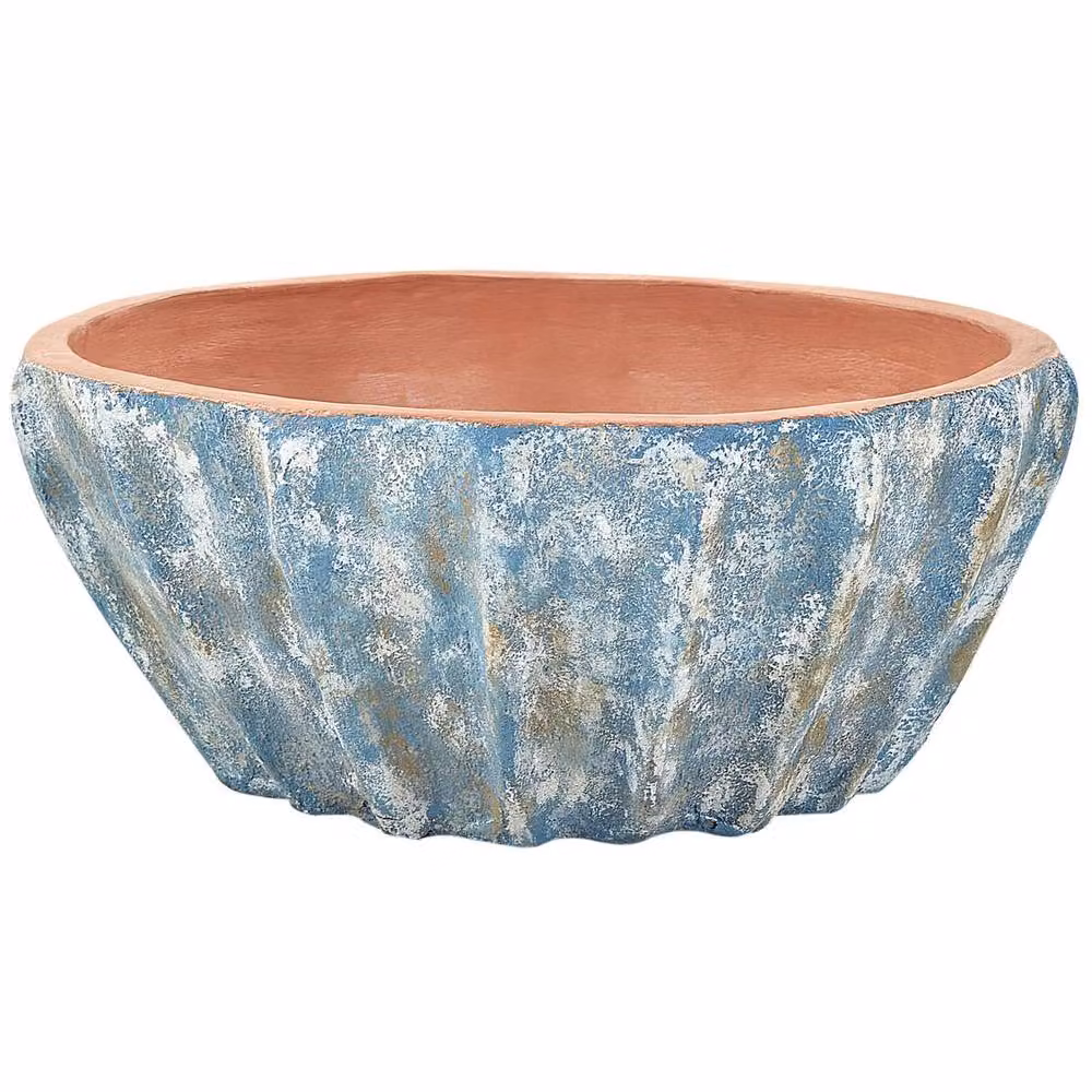 Wyld and Coco Blue Oval Terracotta Ceramic Plant Pot, 51 cm – 2