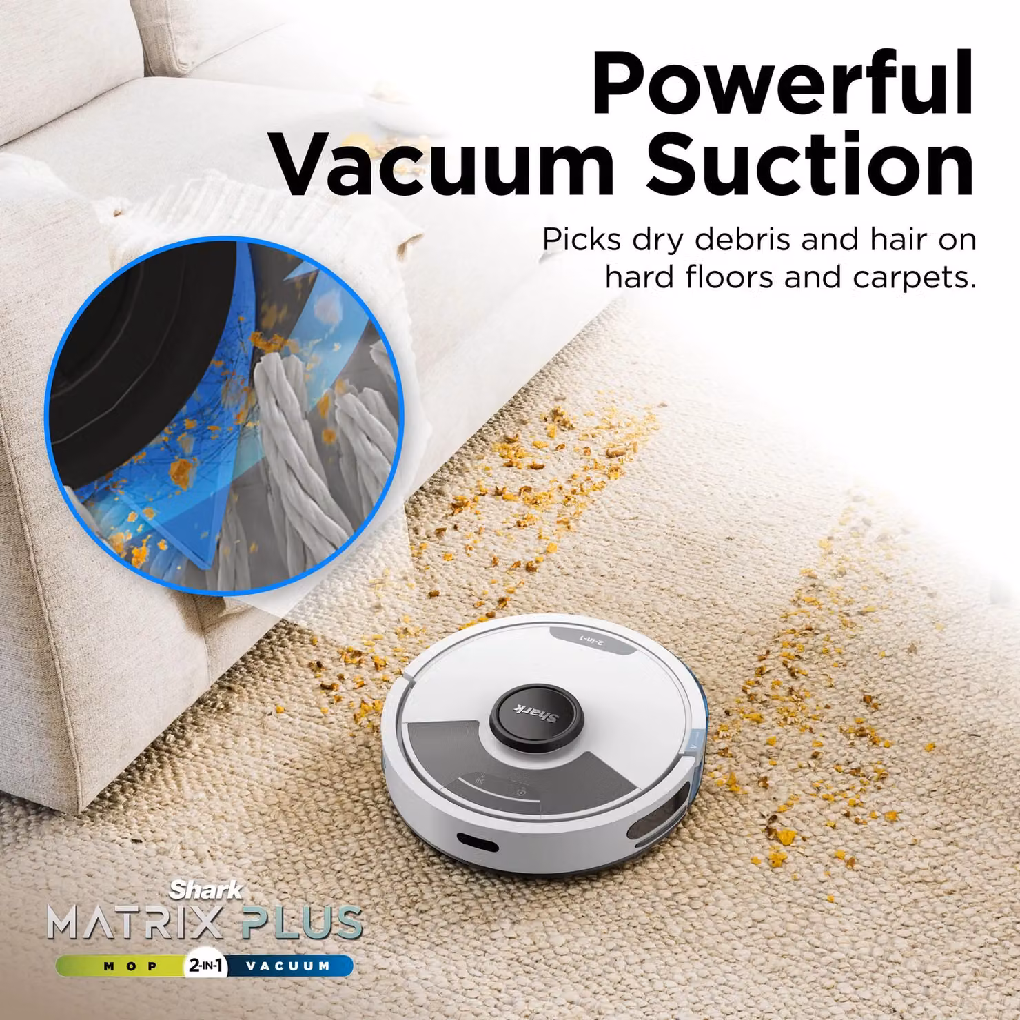 SharkNinja Matrix Plus 2-in-1 Self-Empty Robot Vacuum and Mop with App Control in White – 6