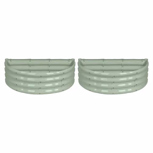Harbour Housewares Pack of 2 Raised Garden Beds in Green and Anthracite, Galvanised Steel Metal Planters, W/D/H: 90 x 45 x 30 cm – 1