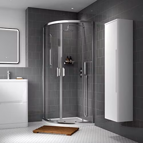 nuie NSR115 Matt White Slip Resistant Right Hand Offset Quadrant Shower Tray, W: 120 cm, D: 90 cm – 2