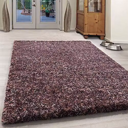 Bravich Pink Abstract Modern Shaggy Rug, W/D/H: 110 x 60 x 1 cm – 1
