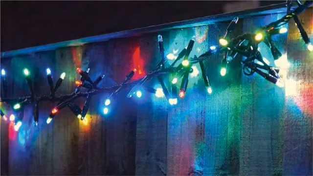Xmas Haus RGB LED Christmas Cluster Lights, Black Rubber, IP65, Connectable, 5m