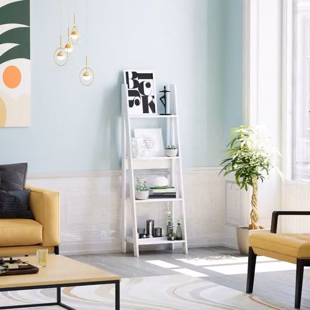Vida Designs Bristol 4 Tier Step Ladder Bookcase in White