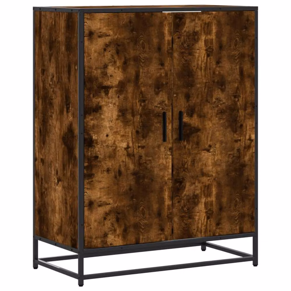 Berkfield Home Smoked Oak Shoe Cabinet in Brown, W/D/H: 75 x 38 x 97.5 cm – 3