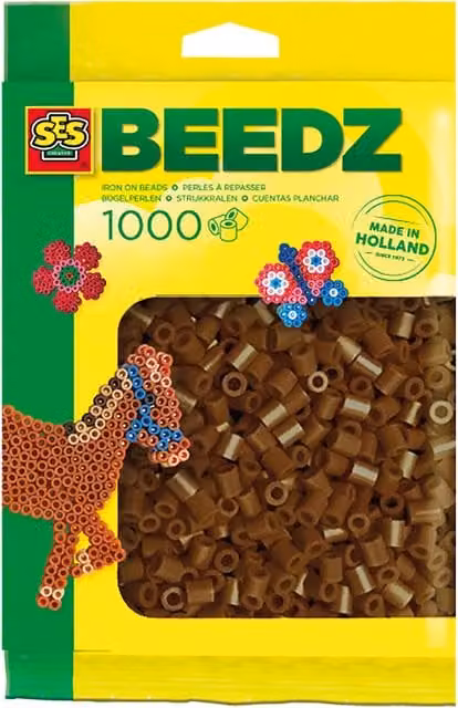 SES Creative Fuse Beads, 1000 Pieces, Dark Brown and Multicolour
