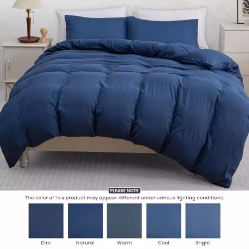 Pamposh Super King Duvet Set Pack of 2, Blue Pre-Washed Microfibre Bedding, 220 x 220 cm – 3