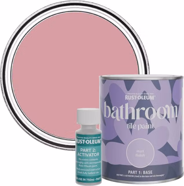 Rust-Oleum Bathroom Tile Paint in Matt Finish, Dusky Pink, 0.75 l