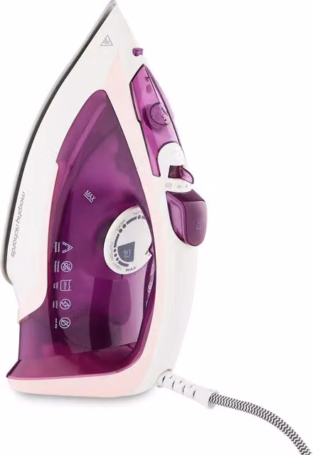 Morphy Richards Steam Flow 2400W Turbo Steam Iron in Pink with Anti-Calc and Auto Shut-Off Features