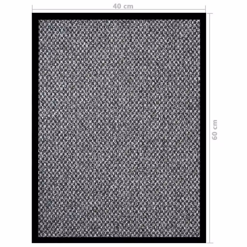Berkfield Home Non-Slip Brushing Doormat, Grey and Black, W: 40 cm, D: 60 cm – 5