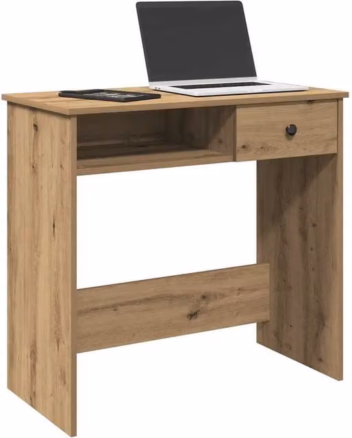 Berkfield Artisan Oak Writing Desk in Brown, W/D/H: 80 x 40 x 75 cm
