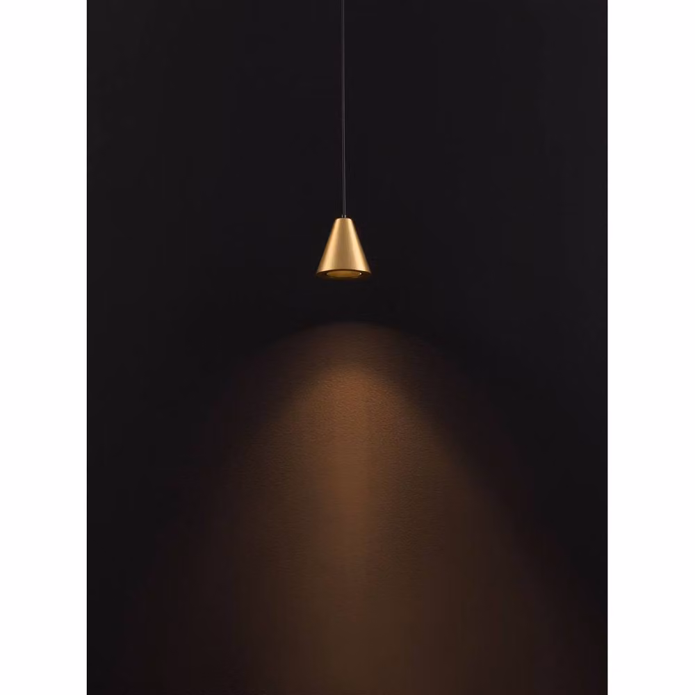 Netlighting Irmos Slim LED Pendant Ceiling Light in Gold/Brass, 5W, 371lm, 3000K – 3