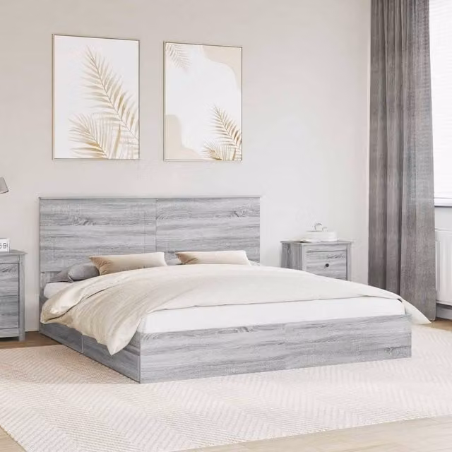 Berkfield Home Grey Sonoma Storage Bed with Drawers, Engineered Wood, 200 x 200 cm – 1