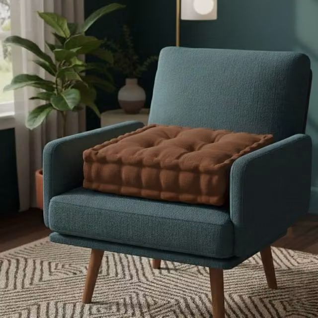 Snug City Teddy Fabric Square Booster Cushion in Brown, W/D/H: 45 x 45 x 45 cm – 1