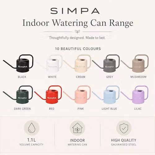 Simpa Metal Watering Can with Long Spout, 1.1 l, Grey – 5
