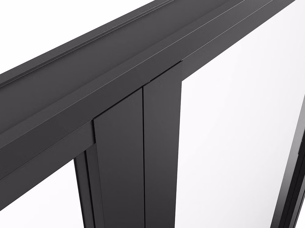 Loxton Reversible Double-Leaf Aluminum and Tempered Glass Door Unit in Black, H 204 cm x W 93 cm x D 2 cm – 4
