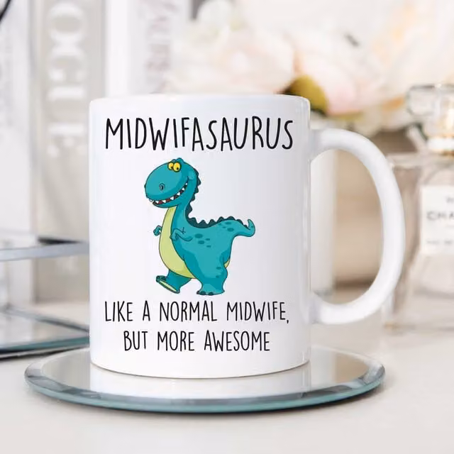 60 Second Makeover Midwifasaurus Dinosaur Mug in White