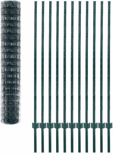 Berkfield Home Durable Euro Fence Green PVC-Coated Steel 20 x 1.5 m – 1