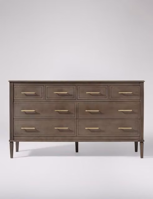 Swoon Claudine Mid-Century Mango Wood 8 Drawer Chest in Taupe