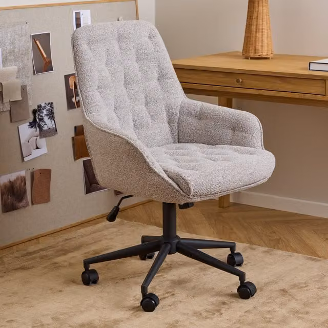 Furniture To Go Erik Vintage Swivel Task Chair in Beige Fabric