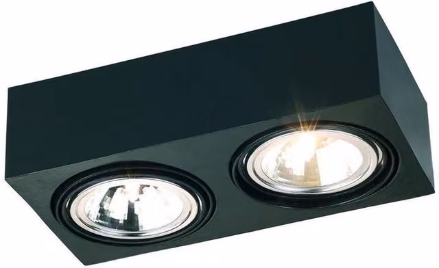 Netlighting Rodos Twin Surface Mounted Downlight with Black Metal Structure and Transparent Glass – 3