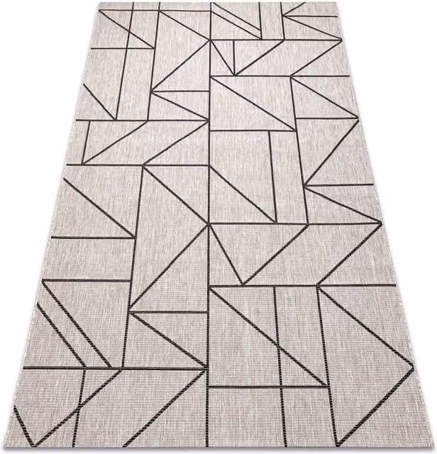 RugsX Floorlux Geometric Grey Rectangular Rug, W: 110 cm, D: 60 cm