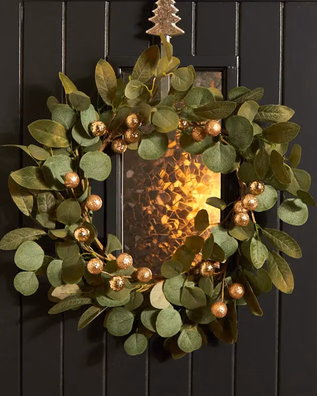 Dibor Giant Eucalyptus Sparkle Christmas Wreath in Green, Diameter: 55 cm – 2