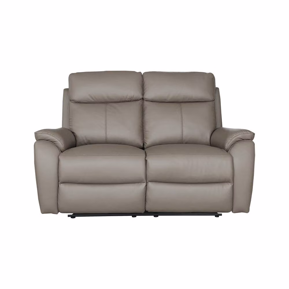 Aspire Kingsmere 2 Seater Power Recliner Sofa in Grey Real Leather W/D/H: 143 x 77 x 66 cm – 2