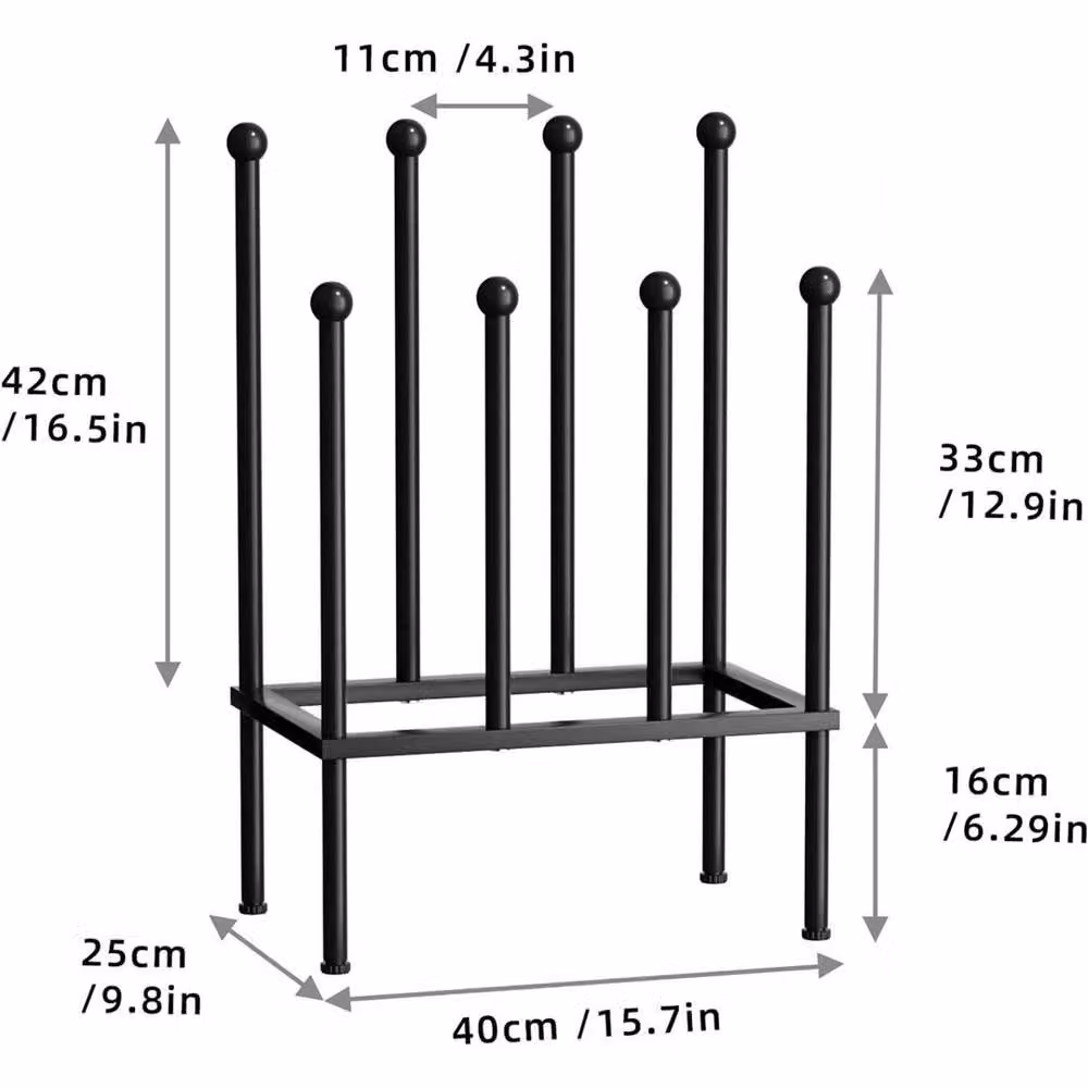 VOGREX Metal 4 Pair Shoe Rack Standing Storage Stand in Black – 2