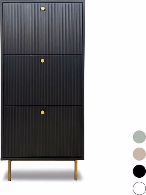 Home Garden Direct Devon Sage Green Shoe Cabinet with Tilting Compartments