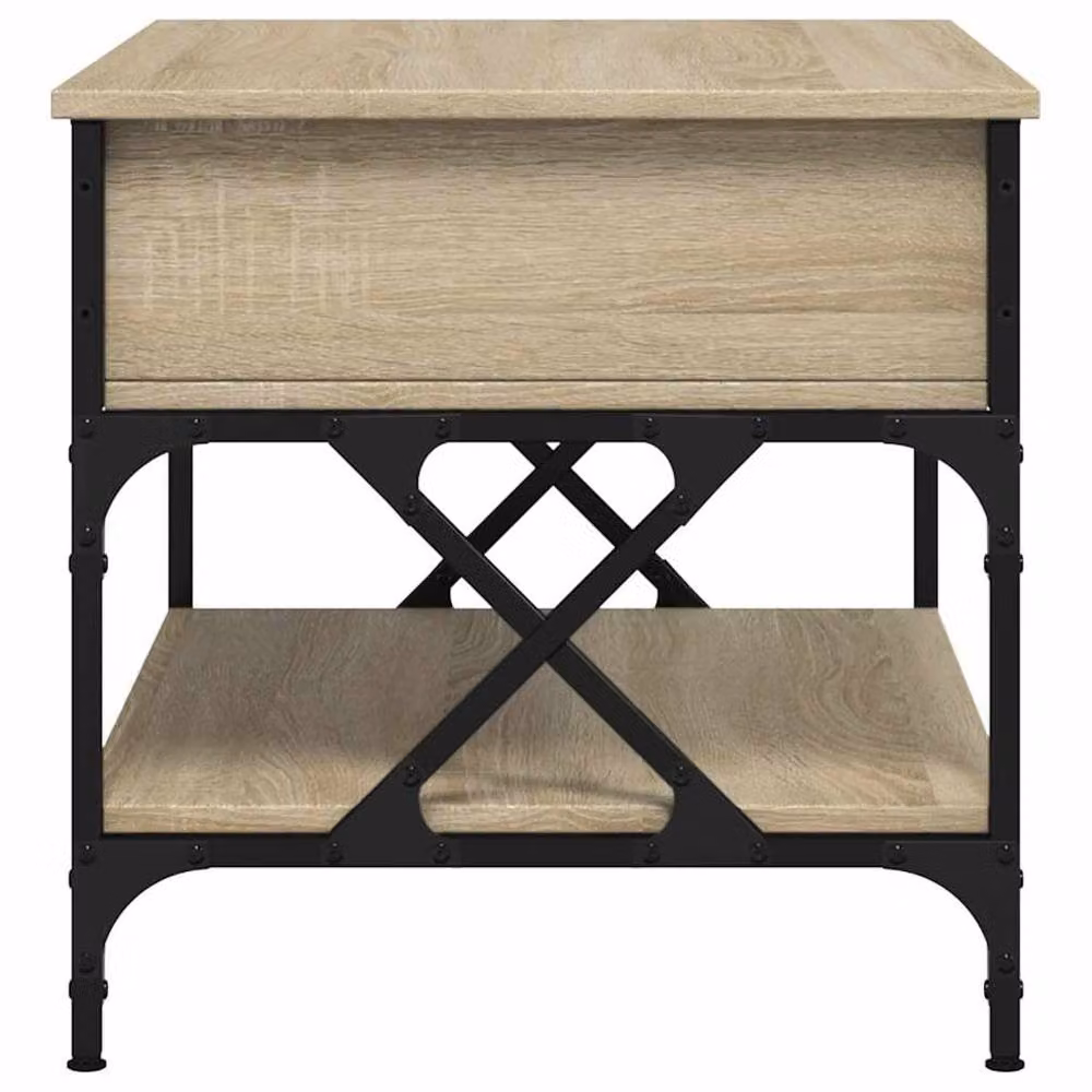 Berkfield Home Sonoma Oak Coffee Table in Light Brown, W/D/H: 70 x 50 x 50 cm – 3