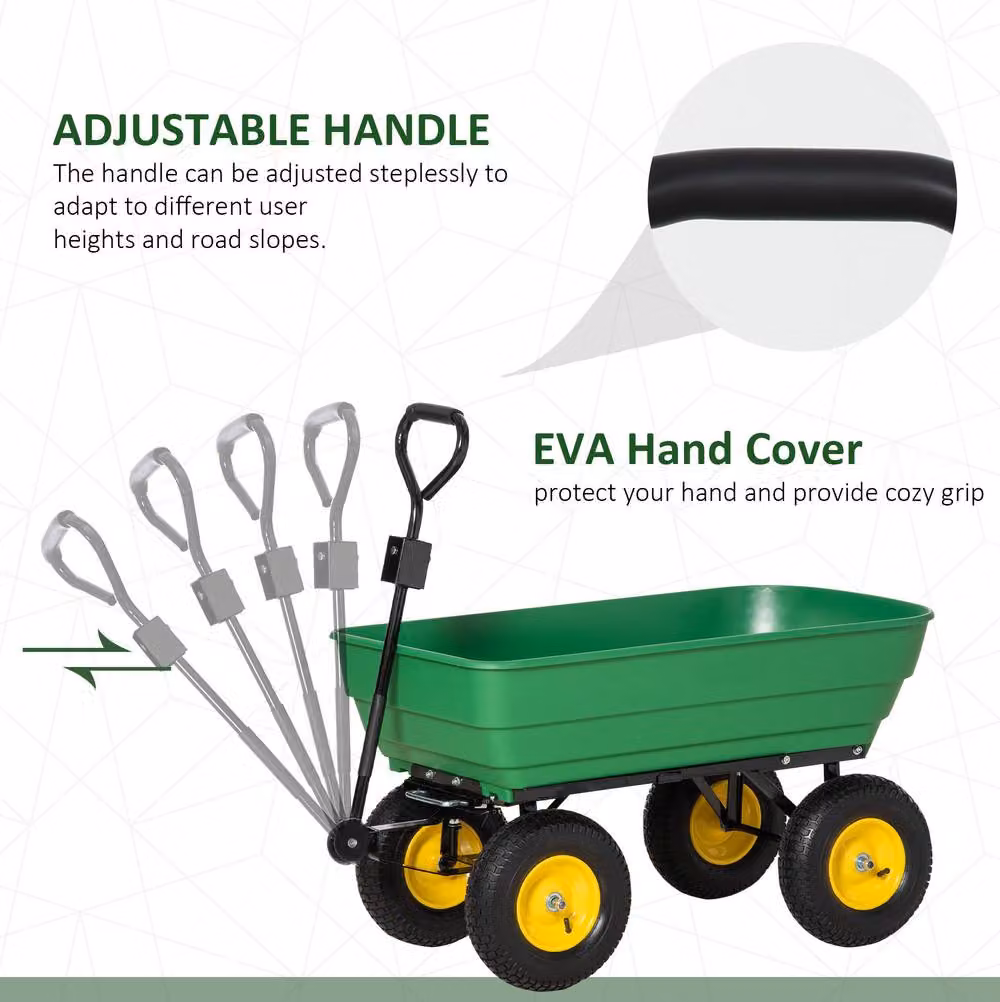 STILVORA Garden Cart with Tipping Function, 125 L, Green – 5