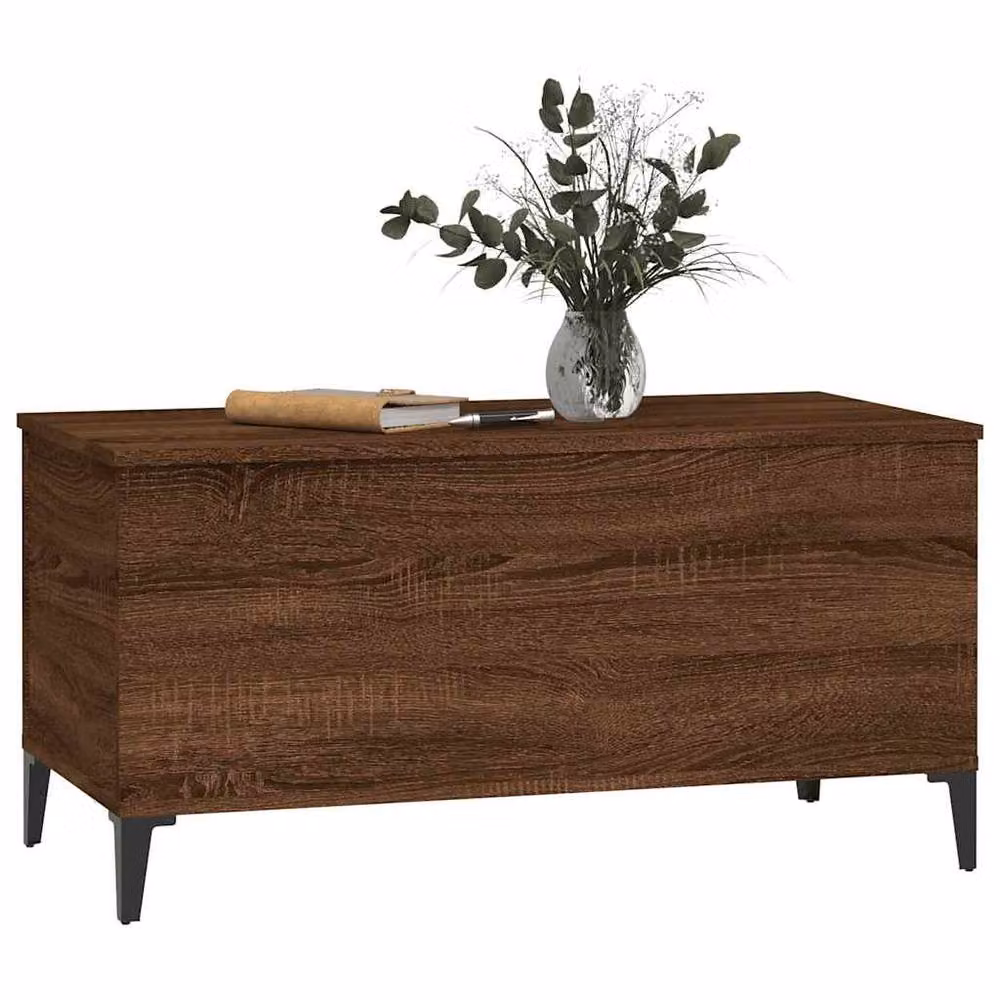 Berkfield Home Modern Rectangular Coffee Table in Brown Oak with Lift Mechanism, W: 90 cm, D: 44.5 cm, H: 45 cm – 2