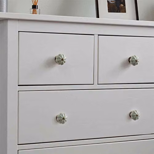 Nicola Spring Ceramic Cupboard Drawer Knobs, Green, Pack of 6 – 4