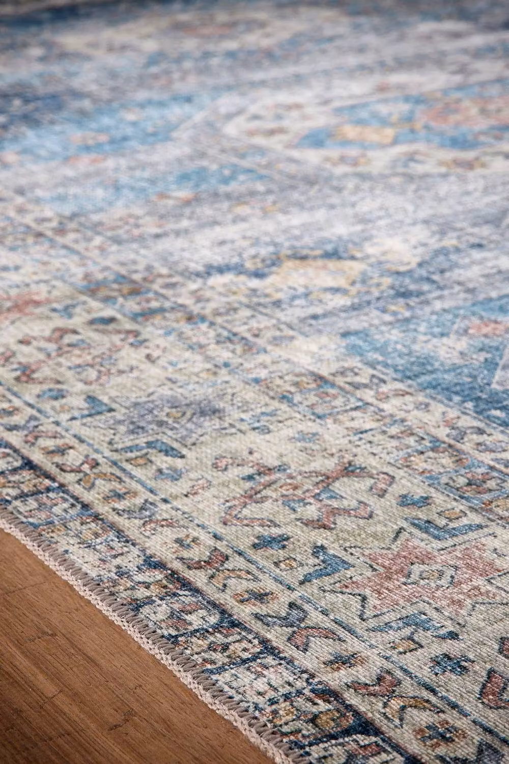 Phoenox Textiles Limited Origins Venice Washable Blue Chenille Rug, W: 67 cm x L: 200 cm – 3