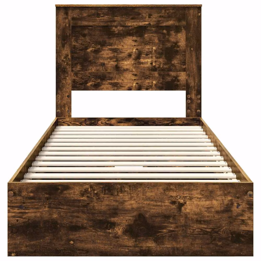 Berkfield Home Modern Storage Bed with Drawers in Smoked Oak Brown, W/D/H: 90 x 200 cm – 4
