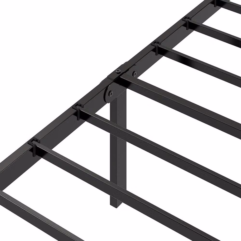Levede Black Upholstered Single Bed Frame with Side Compartments and Headboard W/D/H: 90 x 190 x 98 cm – 5