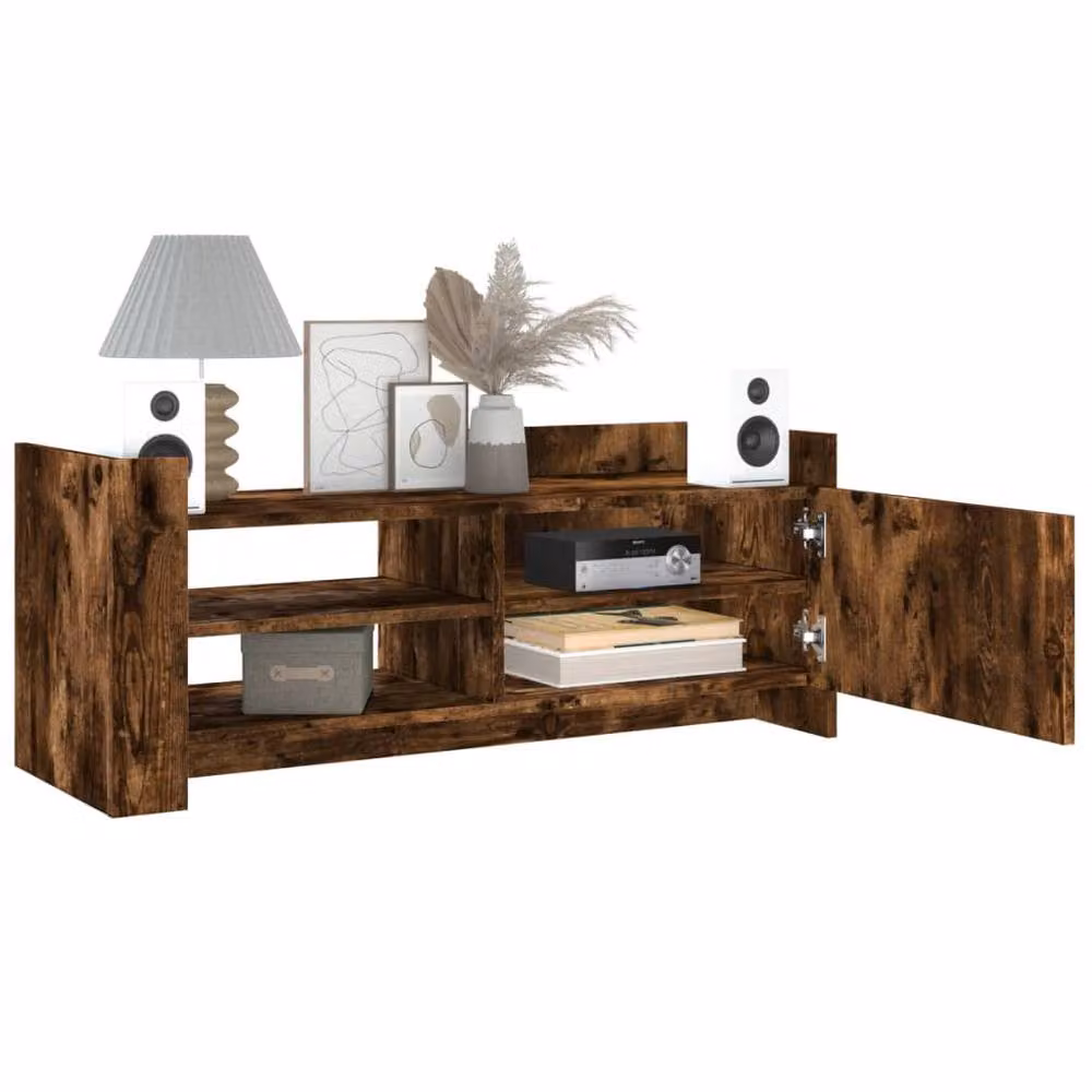Berkfield Home Smoked Oak TV Cabinet in Dark Brown, W/D/H: 100 x 35 x 40 cm – 3