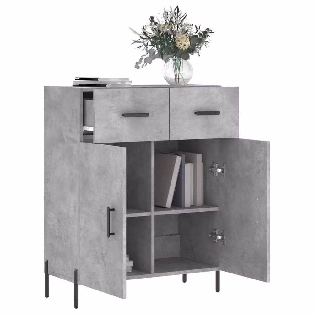 Berkfield Home Modern Sideboard in Grey, W/D/H: 69.5 x 34 x 90 cm – 2