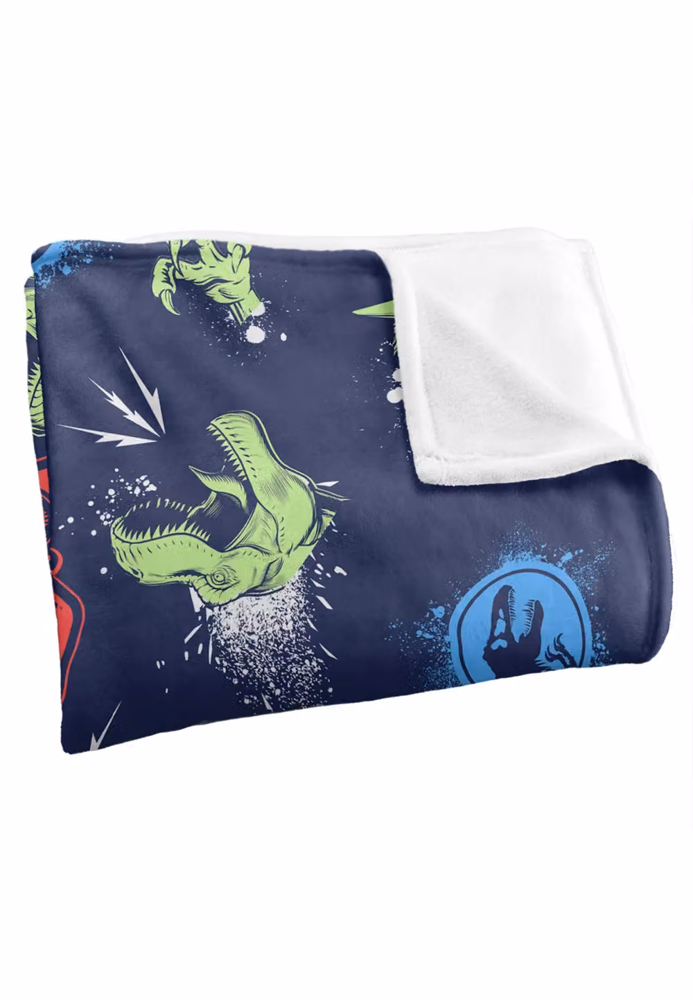 Universal Jurassic Park Graffiti Silky Touch Super Soft Throw Blanket in White, W: 152 cm, D: 127 cm – 3