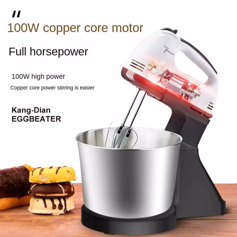 VOGREX 7 Speed Electric Stand Mixer with Multi Bowl and Dough Beater, White – 5