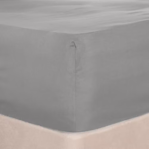 Brentfords Single Fitted Sheet in Silver Grey, Easy Care Microfibre Fabric with 25cm Deep Pocket, W/D/H: 91 x 190 x 25 cm