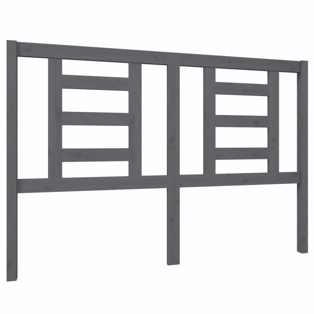 Berkfield Home Grey Rustic Solid Pine Wood Bed Headboard W/D/H: 146 x 4 x 100 cm – 2