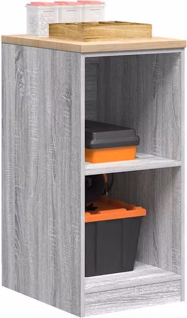 Berkfield Home Garage Storage Cabinet in Grey Sonoma, Solid Pine Wood, W: 40 cm, D: 51 cm, H: 85 cm